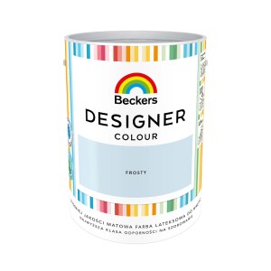 Puszka z farbą Beckers Designer Colour Frosty, jasna farba do ścian wewnętrznych.