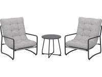 Komplet mebli balkonowych PATTERSON jasnoszary 3-częściowy