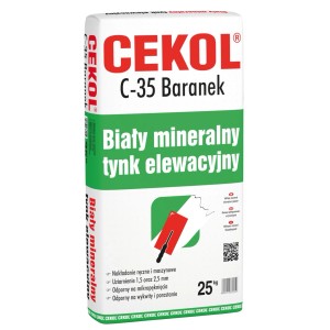 Cekol Tynk elewacyjny biały C-35B 25 kg