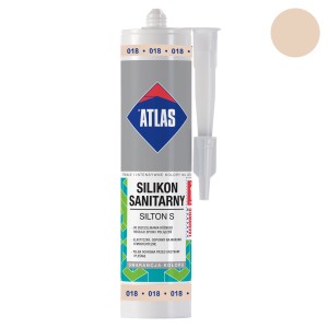 Atlas Silikon Sanitarny Silton S, odcień 018, kartusz z aplikatorem.