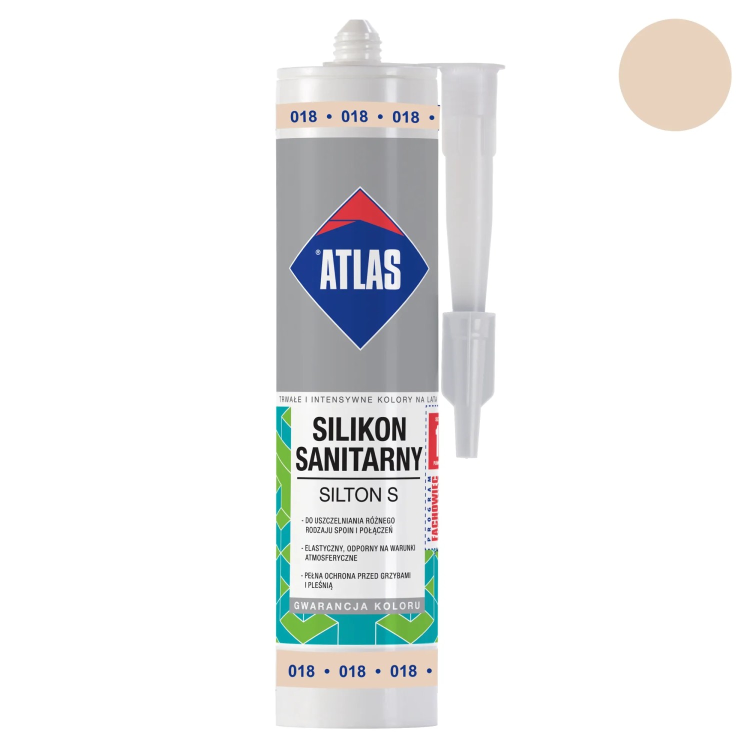 Atlas Silikon sanitarny Silton S 018 beż pastelowy 280 ml