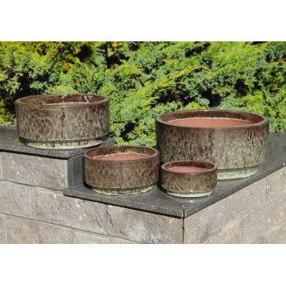 Donica Avignon niska kamienna zielona - 30,5 x 16 cm