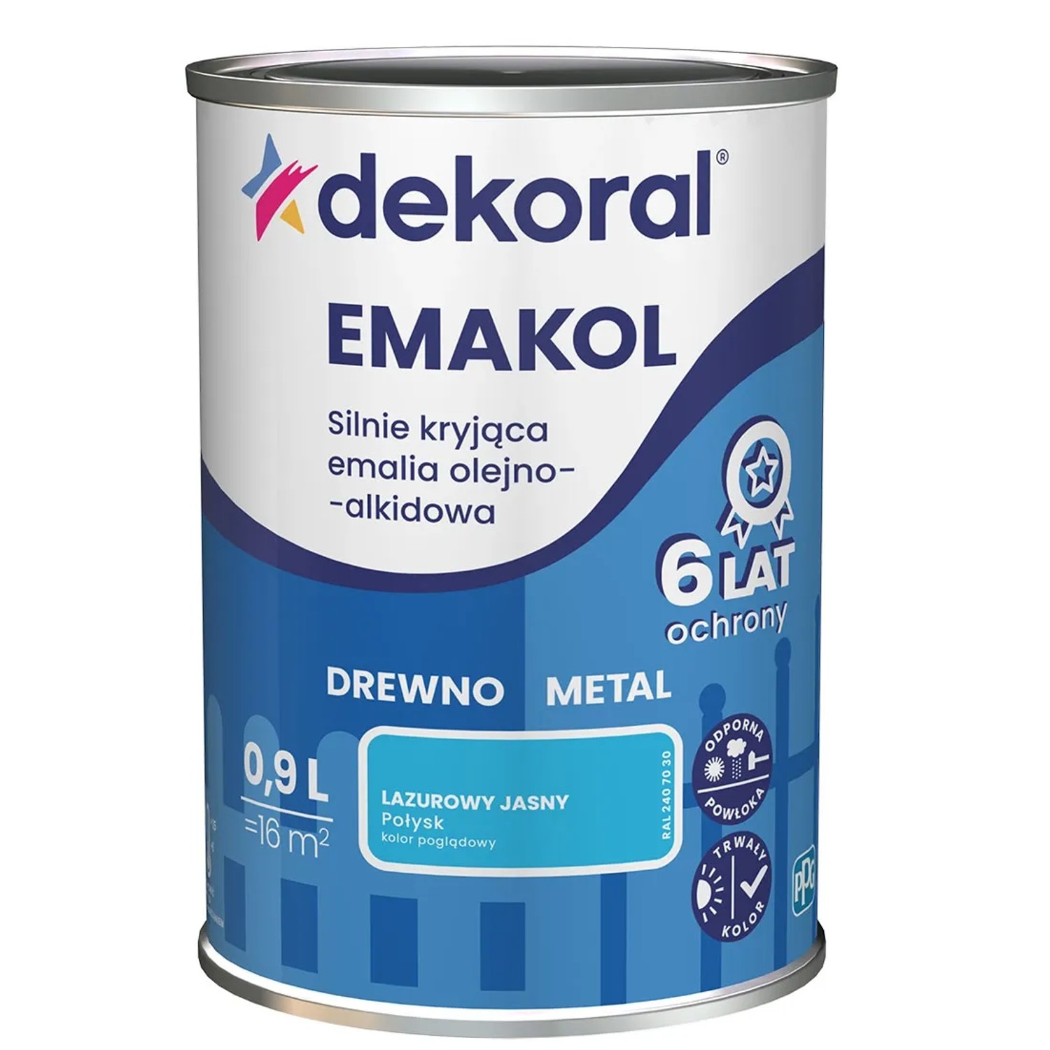 Dekoral Emalia Emakol Strong lazurowy jasny 900 ml