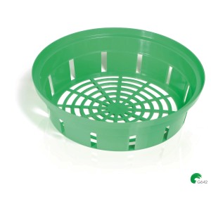 Zielona, okrągła pomoc do sadzenia z kratką do ogrodu.