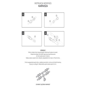 Instrukcja montażu karnisza t.b.t. ze wskazówkami dotyczącymi montażu ściennego.