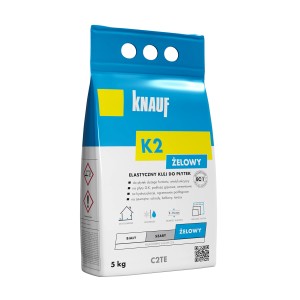 Klej do płytek Knauf K2, worek 5 kg, elastyczny, do ogrzewania podłogowego.