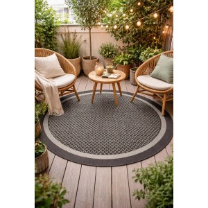 Marbex Dywan zewnętrzny STRADA koło śr. 140 cm szary