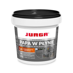 Wiadro płynnej membrany Jurga do dachów bitumicznych, uszczelniania i dekoracji.