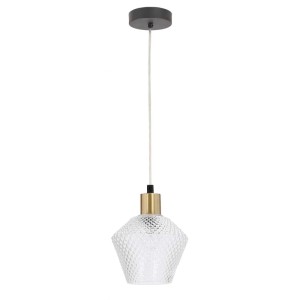 Candellux Lampa wisząca GRENIKO czarna 1xE14 40W klosz bezbarwny