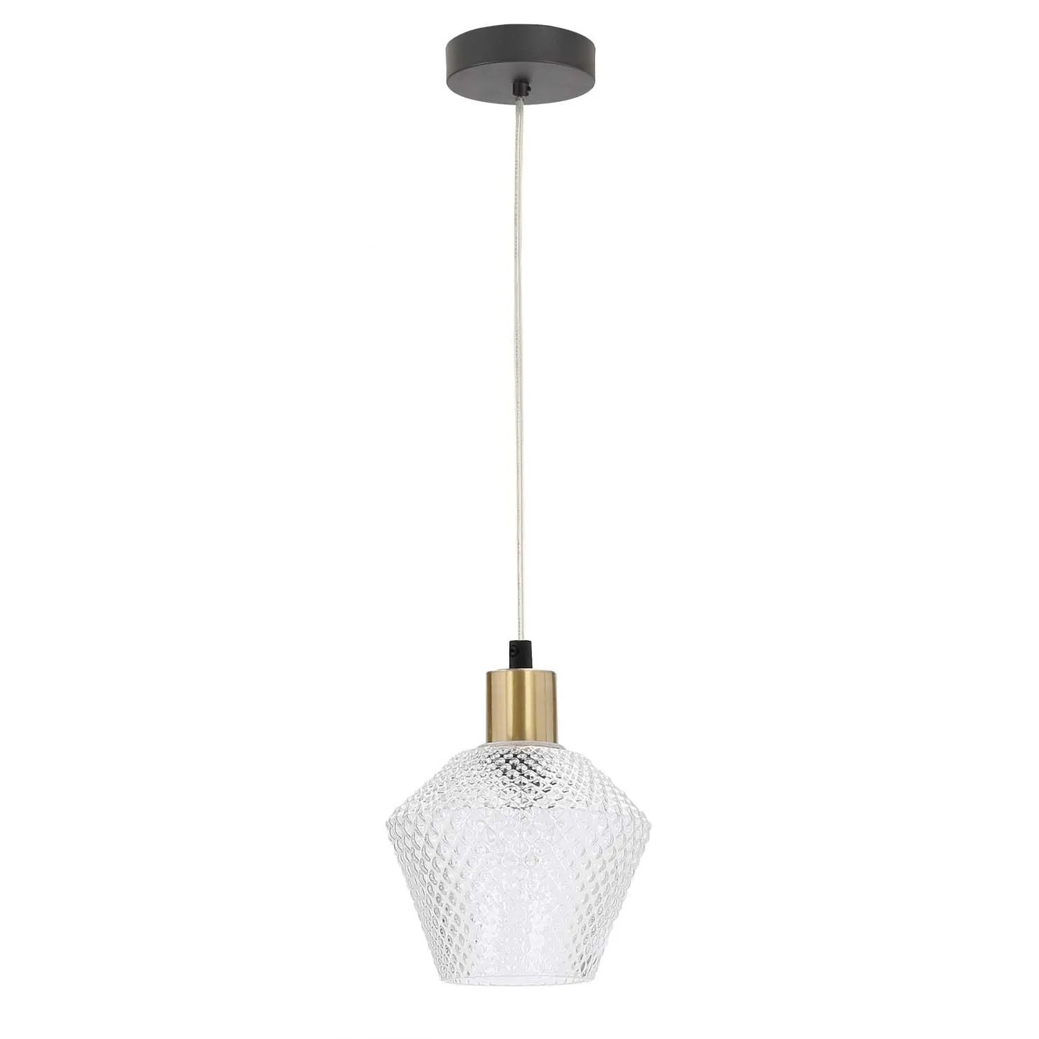 Candellux Lampa wisząca GRENIKO czarna 1xE14 40W klosz bezbarwny