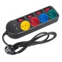 Maclean Listwa zasilająca MCE229 B 4 gniazda 2P+Z + 2xUSB 1,5 m, czarna_2