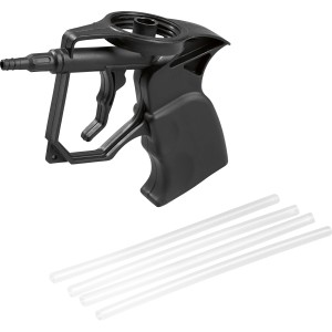 Czarny pistolet do pianki montażowej LUX z tworzywa sztucznego z igłami czyszczącymi do pianki PU.