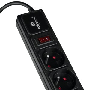 DPM Listwa ochronna z wyłącznikiem 5-gniazdowa 2P+Z czarna 3 m