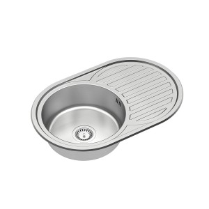 Zlewozmywak t.b.t. ze stali nierdzewnej z ociekaczem.