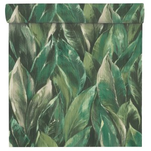 Tapeta dekoracyjna z motywem zielonych liści, t.b.t.