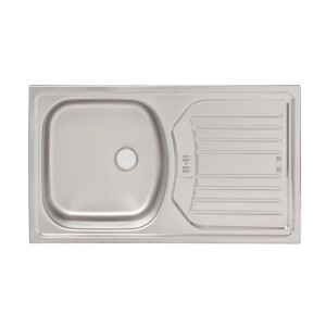 Zlewozmywak t.b.t. ze stali nierdzewnej z ociekaczem.