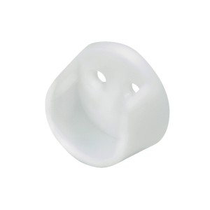 Białe plastikowe wsporniki rury do szafy, okrągłe, zestaw 2 sztuk do rur 25 mm.