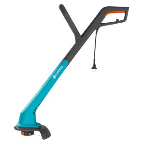 Elektryczny podkaszacz Gardena, niebiesko-szary. Idealny do precyzyjnych krawędzi trawnika.