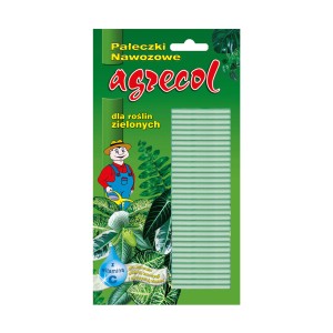 Pałeczki nawozowe Agrecol do roślin doniczkowych i balkonowych.