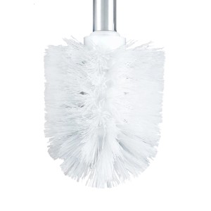 Biała szczotka do WC do zestawów akcesoriów łazienkowych.