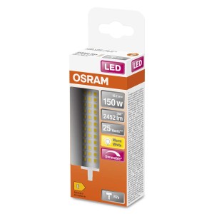 Żarówka LED Osram R7S w kształcie tuby, 19W, ciepła biel, ściemnialna. Energooszczędna LED do pomieszczeń mieszkalnych.