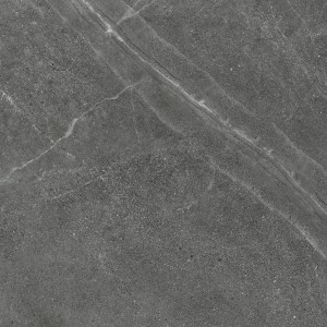 Szara płytka podłogowa z efektem marmuru i delikatną strukturą.
