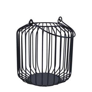 Czarny metalowy lampion t.b.t. z uchwytem.