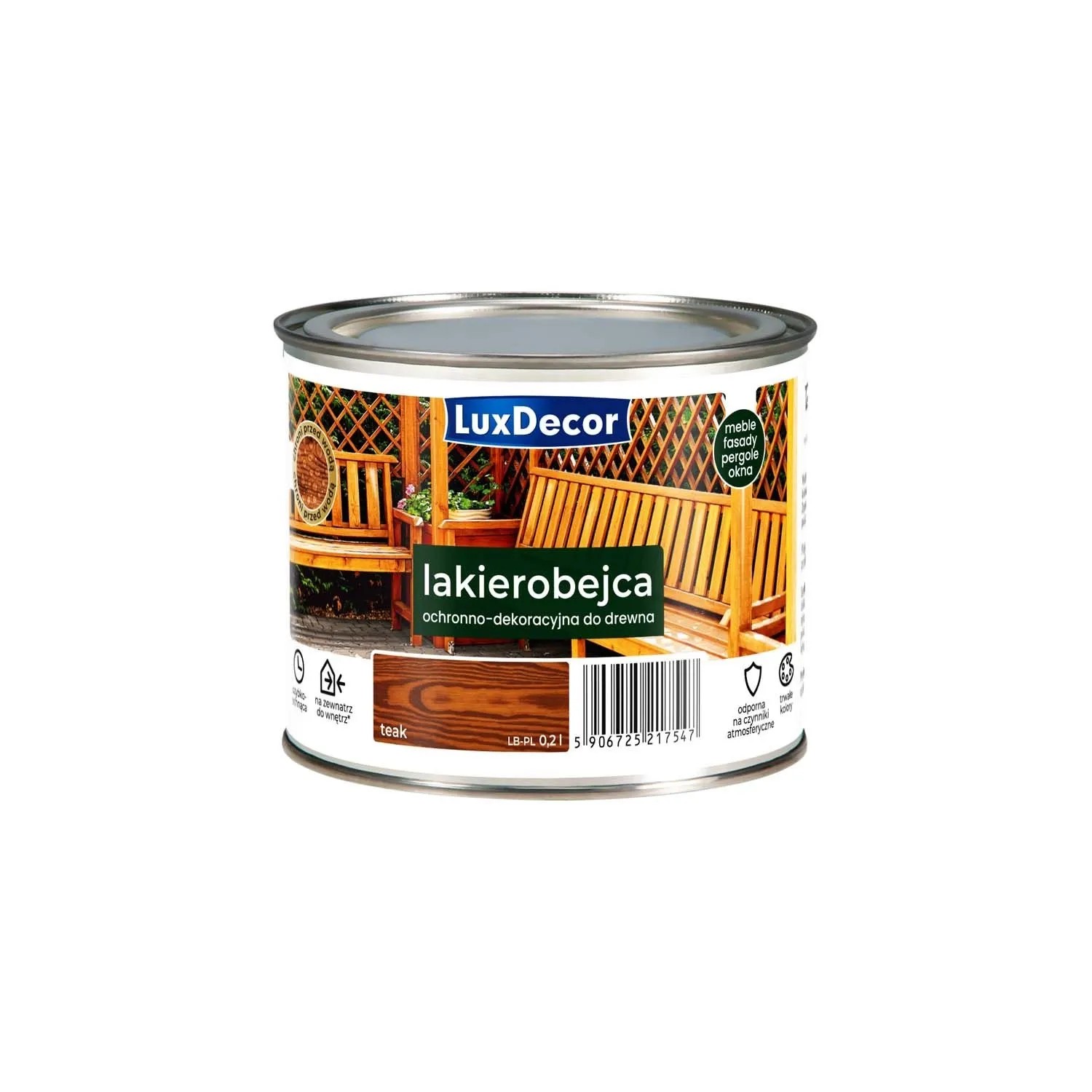 LuxDecor Lakierobejca do drewna teak 200 ml