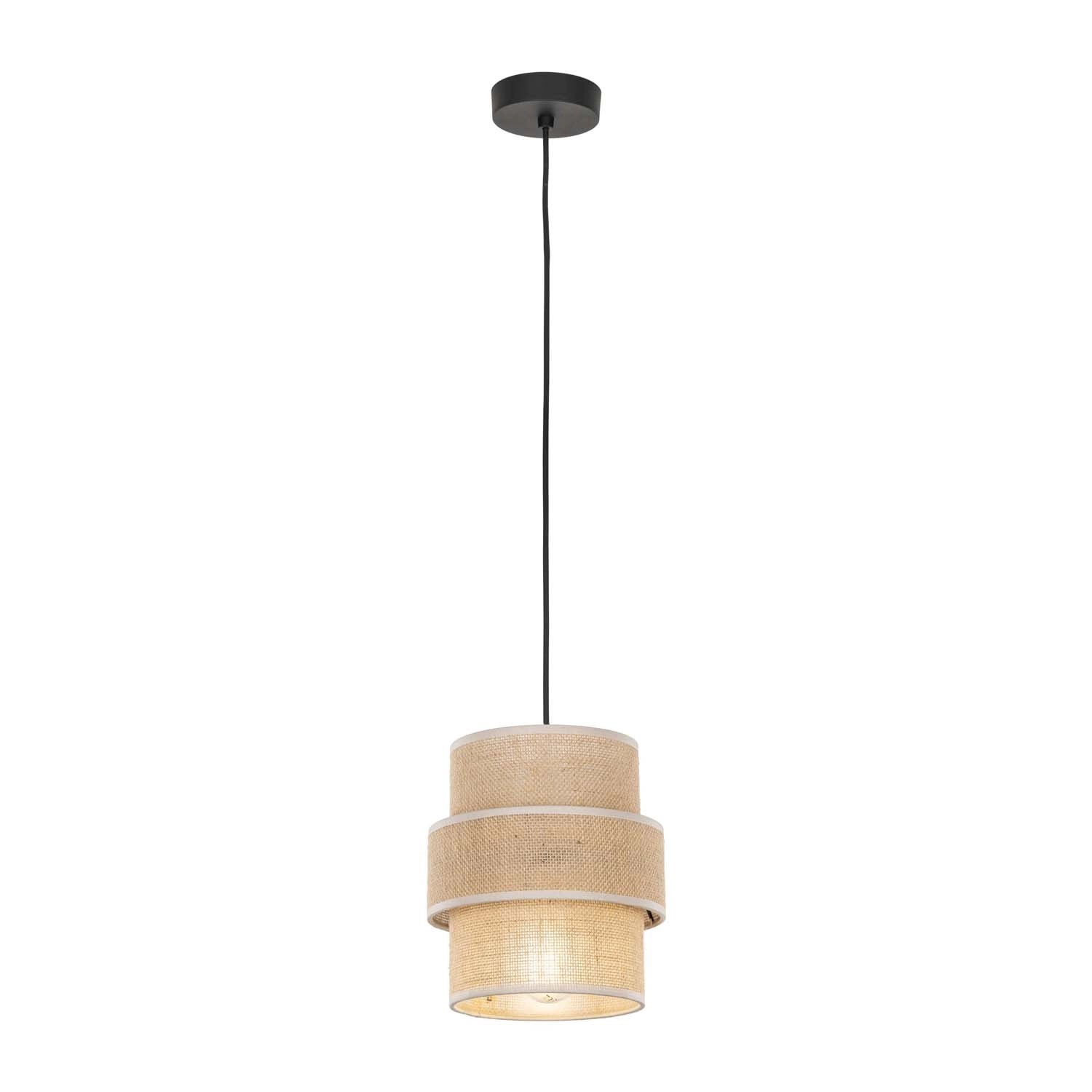 TK Lighting Lampa wisząca CALISTO JUTA 1xE27 15W kremowa
