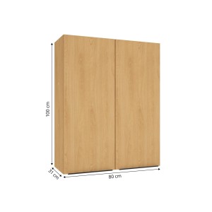 Zestaw mebli kuchennych: Szafka z dwoma drzwiami w kolorze drewna, wymiary 100x80x31 cm.