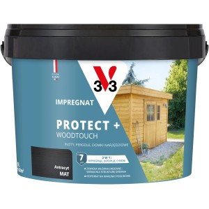 Antracytowa matowa lazura do drewna t.b.t. w wiadrze. Do płotów, pergoli i domków ogrodowych.