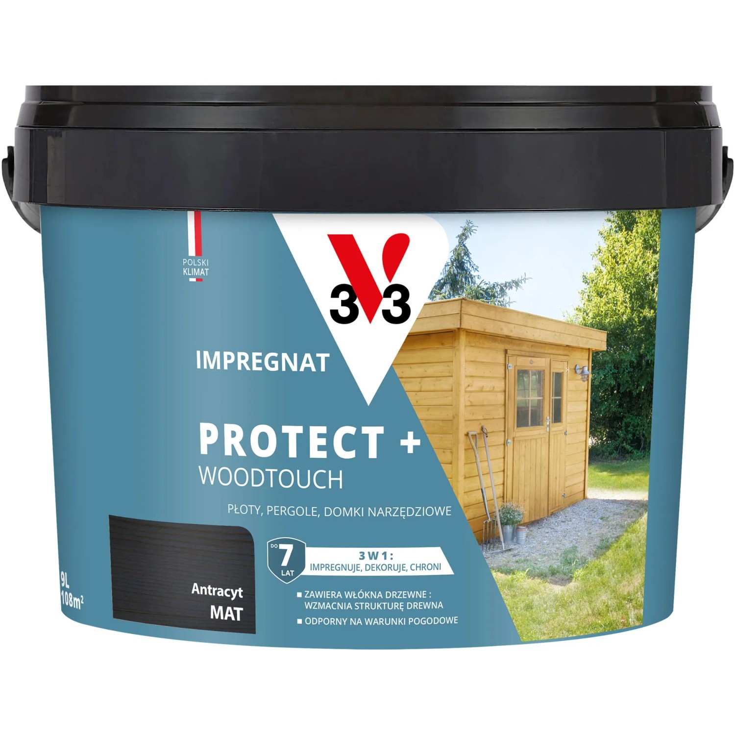 V33 Impregnat Protect+ antracyt 9L
