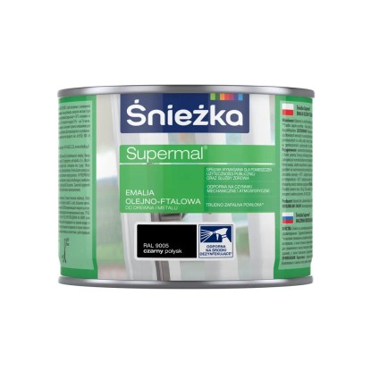 Śnieżka Supermal Emalia Olejno-ftalowa czarny 400 ml
