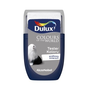 Tester koloru Dulux „Grafitowy Zmierzch“: Wałek do malowania ścian, ciemnoniebieski.