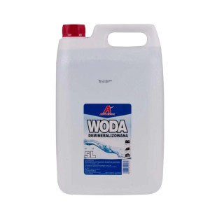 5-litrowy kanister wody demineralizowanej. Do różnych zastosowań.