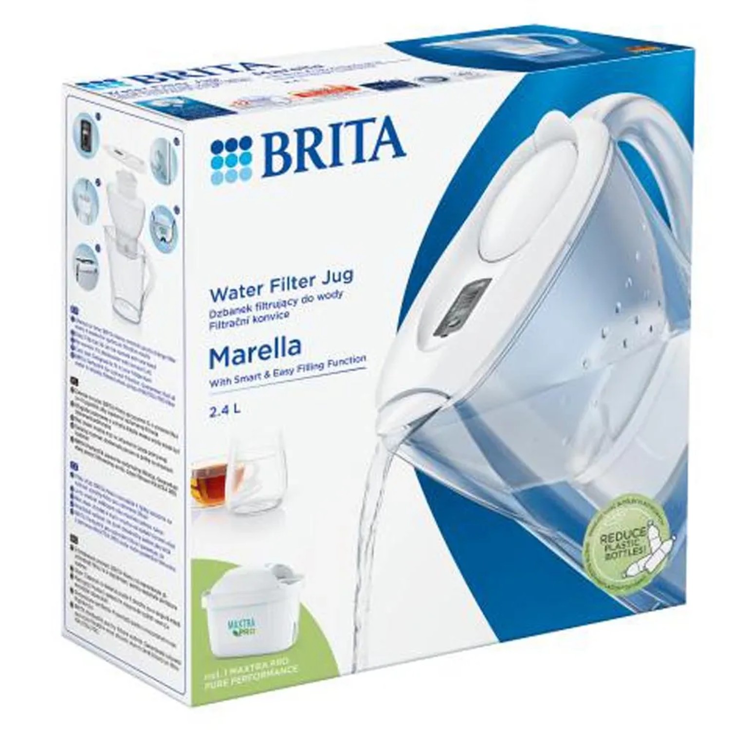 Dzbanek filtrujący Brita Marella, 2,4 l, w pudełku. Dla czystej wody pitnej.