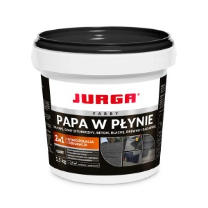 Wiadro płynnego plastiku Jurga na dach bitumiczny, czarny, 1,5 kg.