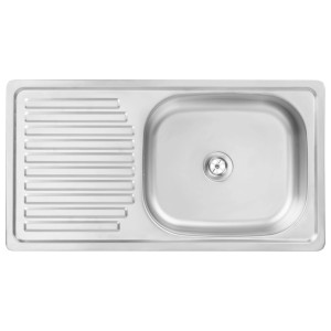 Zlewozmywak t.b.t. ze stali nierdzewnej z ociekaczem.