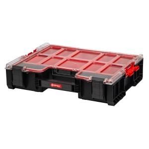 Qbrick System Organizer Pro 300 skrzynka narzędziowa z 8 przegródkami, czarno-czerwona.