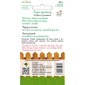 Zdjęcie opakowania nasion kopru ogrodowego (t.b.t.) firmy Legutko.