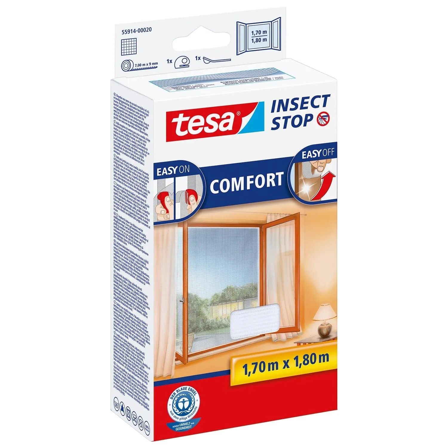Tesa Moskitiera okienna Comfort biała - 170 x 180 cm