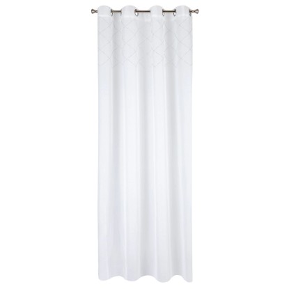 Firana PERLA biała 140 cm x 250 cm na przelotkach