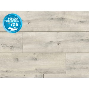 Jasne panele podłogowe t.b.t. z efektem drewna i wodoodporną powłoką.