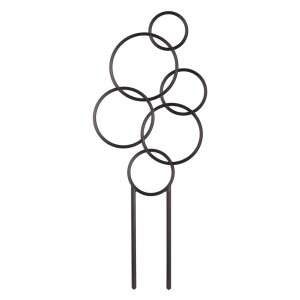 Dekoracyjna podpórka do roślin t.b.t. z metalu z okrągłym wzorem do roślin doniczkowych.