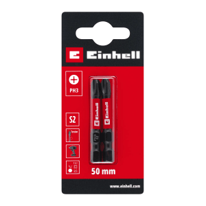 Zestaw bitów udarowych Einhell, 2 sztuki, PH3, 50 mm, do wkrętaków i wkrętarek akumulatorowych.
