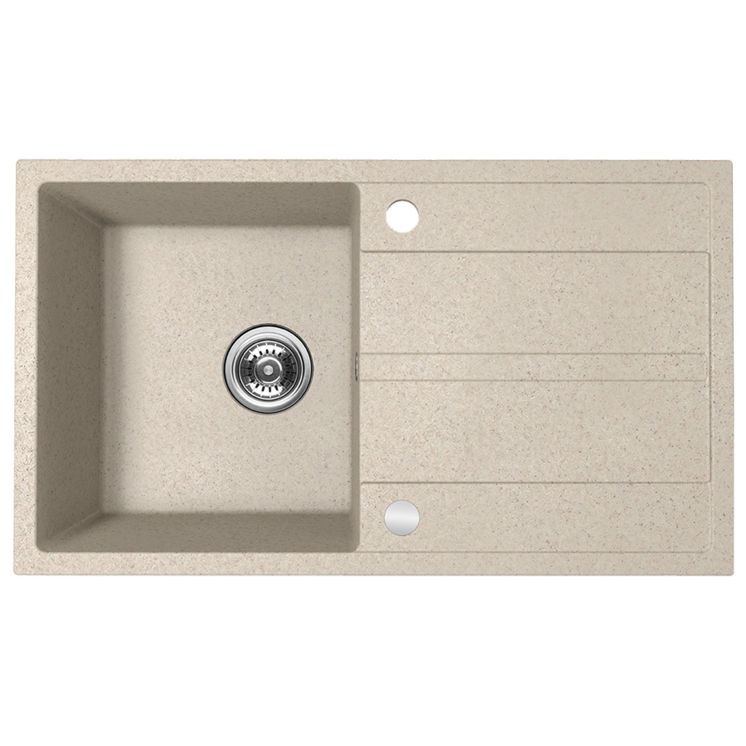 Kuchinox Zlewozmywak Viti 1-komorowy z ociekaczem beżowy - 76 x 44 cm