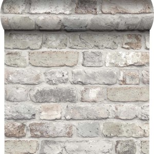 Tapeta dekoracyjna ze wzorem kamienia w odcieniach szarości i brązu.