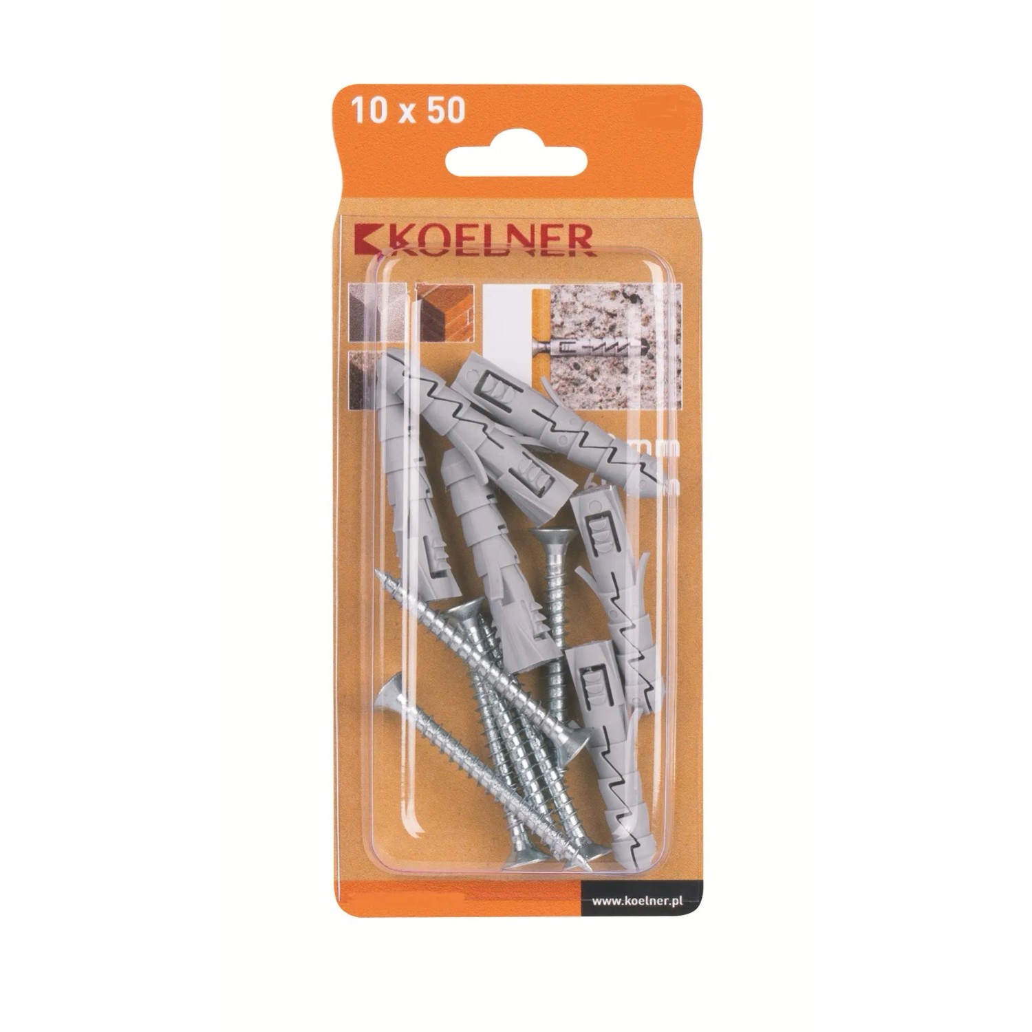 Koelner Kołek FIX rozporowy 10x50mm z wkrętem 8 szt.