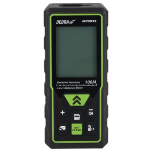 Laserowy miernik odległości Dedra, zakres pomiarowy do 100 m, do precyzyjnych pomiarów.