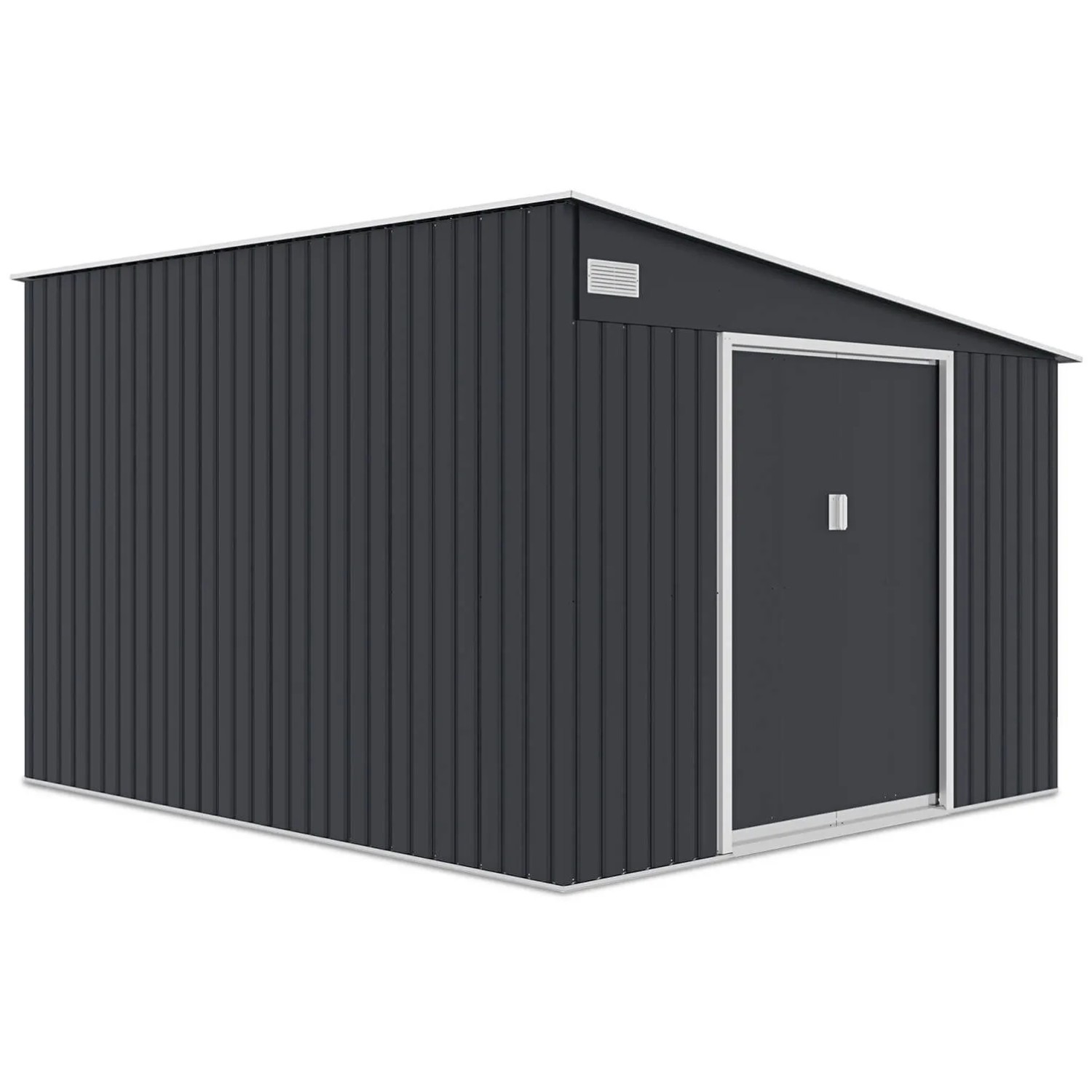 Domek ogrodowy metalowy Jasper Cold Grey - 321x279 cm, wys. 203 cm